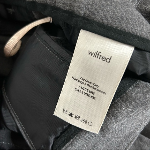 Aritzia Wilfred Jallade Pants Tie Front Heathered Grey High Rise Waist Trousers - Picture 13 of 14